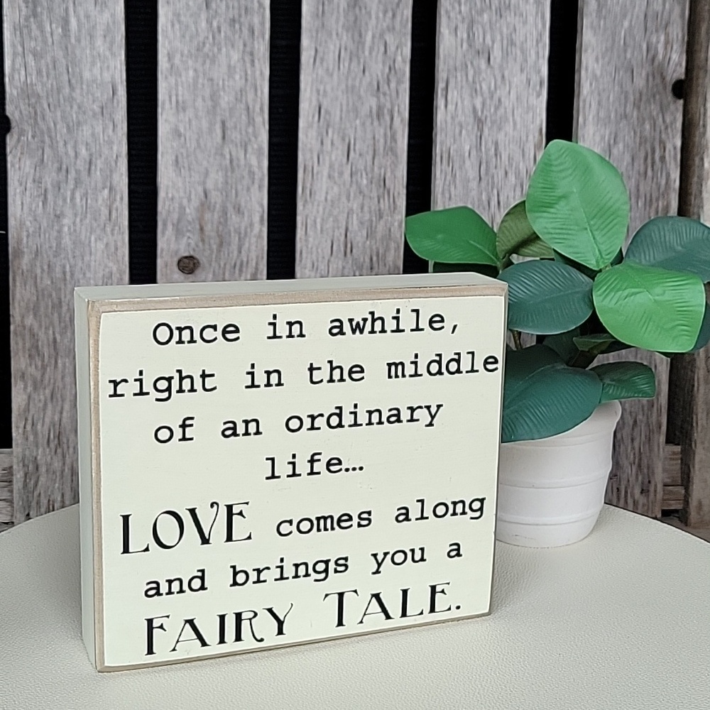 Collins Inspirational Quote Block Decor- Love Life Fairytale - Picture 2 of 5